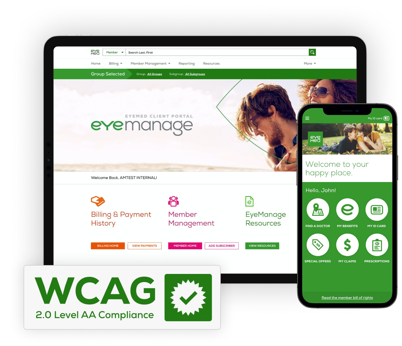 EyeMed portal group interfaces