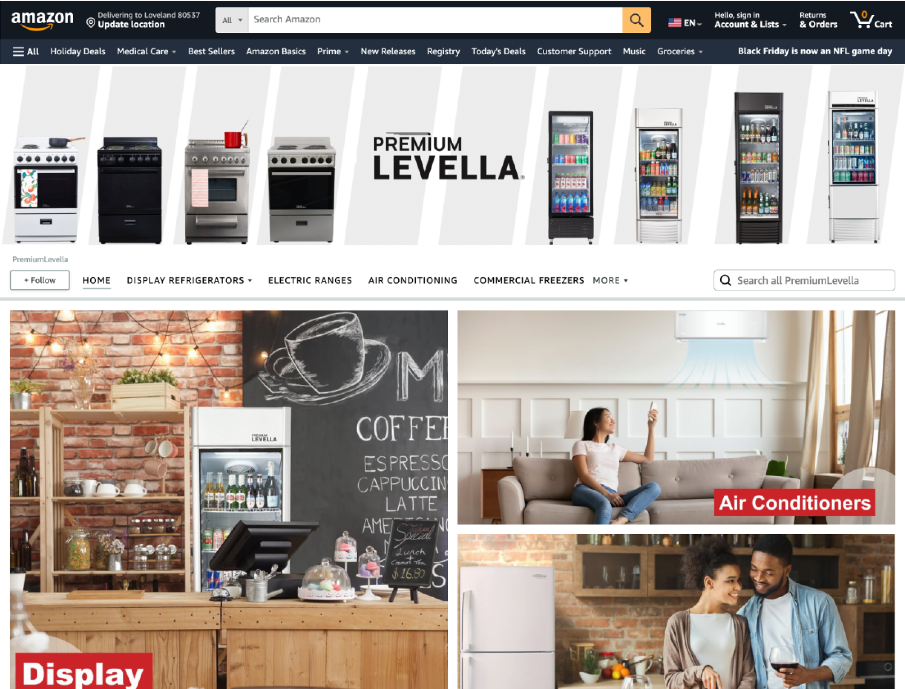Premium Levella Amazon page on tablet